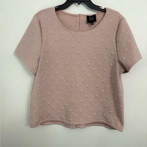W5 Pink Boxy Embellished Short Sleeve Blouse Size XLarge